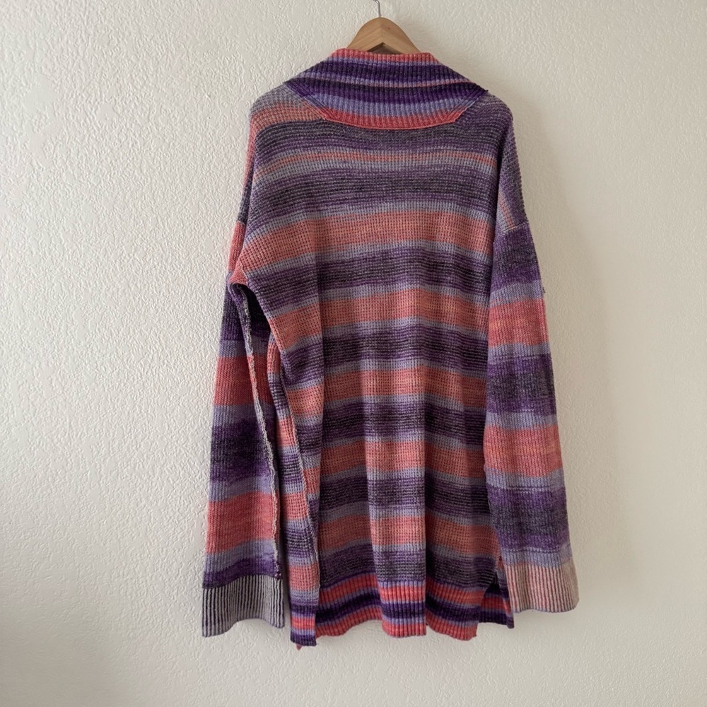 Anthropologie Daily Practice Half-Zip Tunic Sweater Mini Dress Striped M - Picture 8 of 8